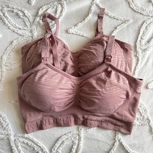 Kindred Bravely Large Sublime Hands Free Nursing Pumping Bras Purple Set of 2